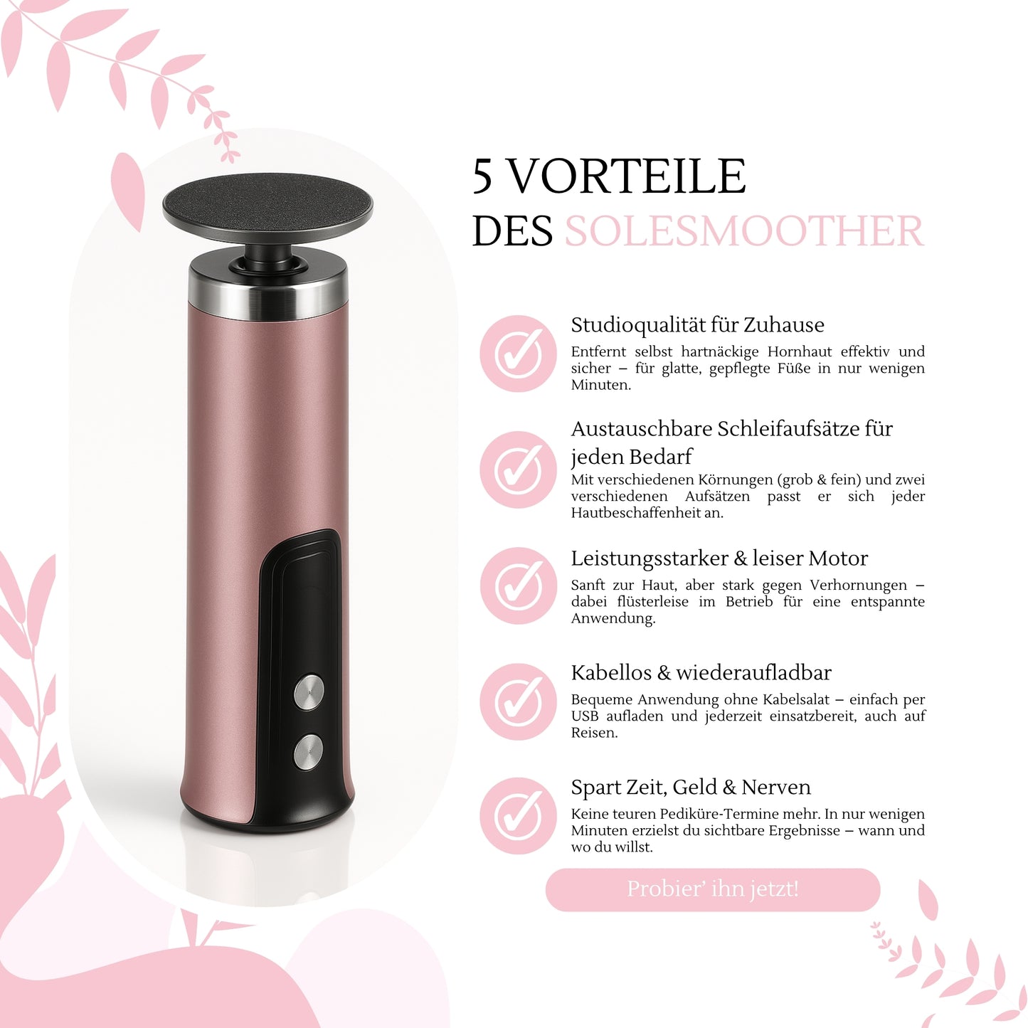 SoleSmoother – der 2-in-1 Profi-Hornhautentferner für glatte Füße in Minuten