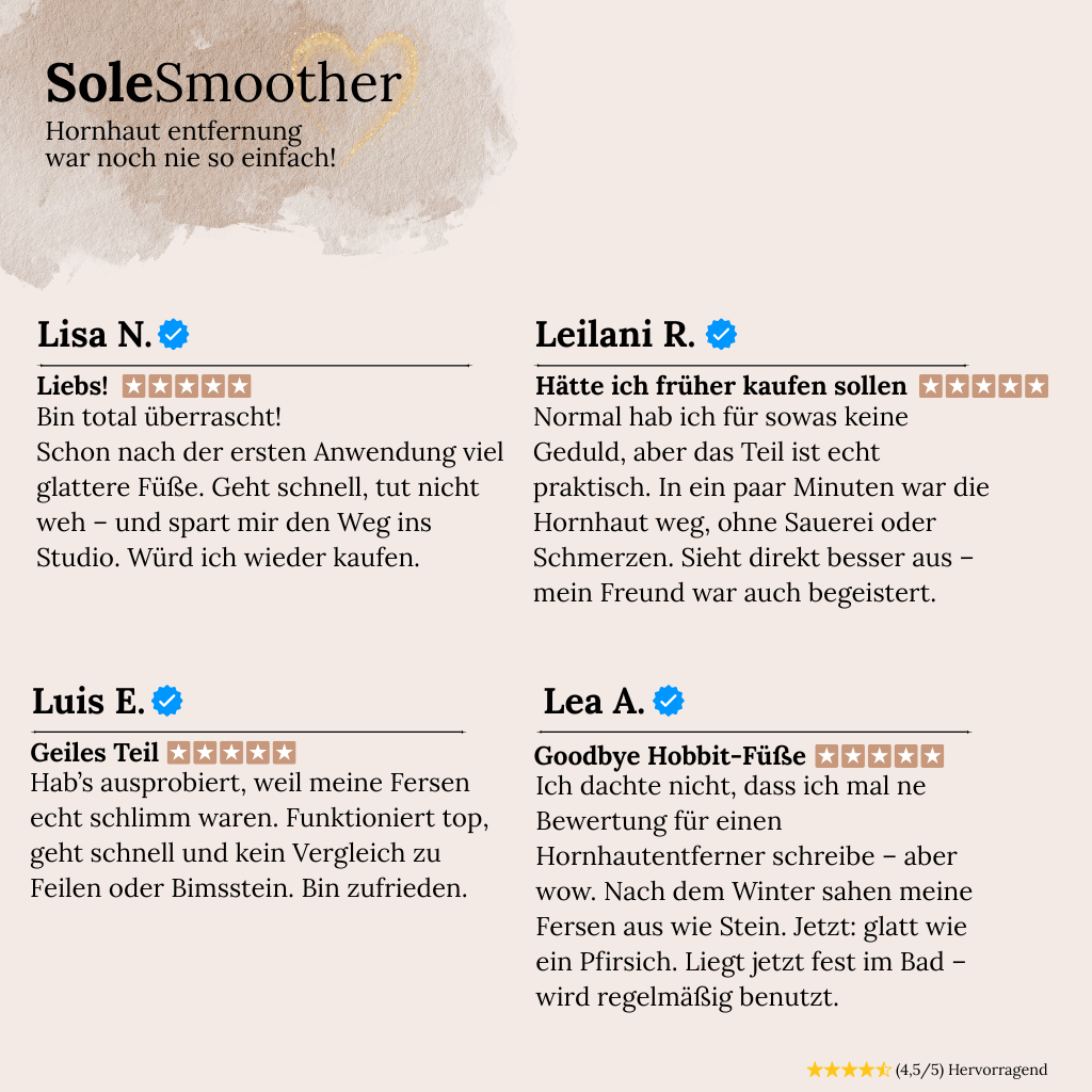 SoleSmoother – Für glatte, weiche Füße in Minuten.